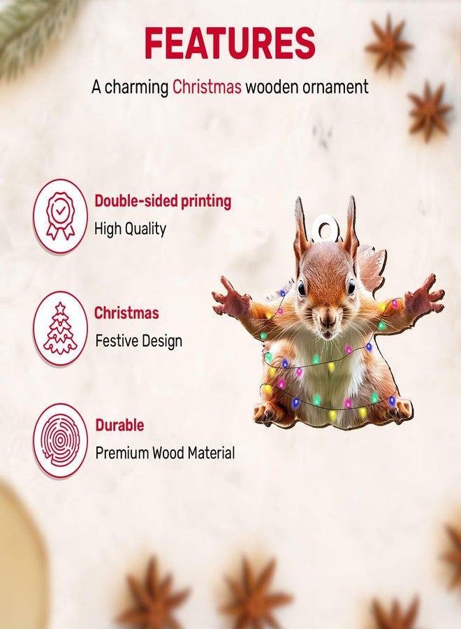 GENANY Vacation Movie Squirrel Christmas Ornament, Flying Squirrel Hanging Ornaments 2025, Wooden Keepsake, Christmas Funny Gifts for Men Women Animal Lovers, Vacation Movie Themed Decorations - Image 4